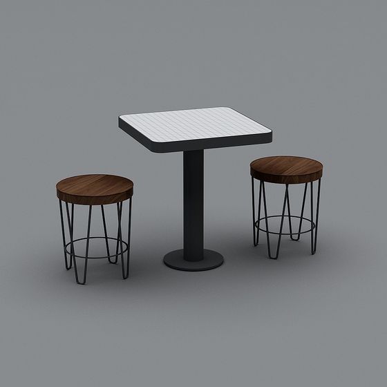 Urban Corner Coffee Table and Stool 3D model
