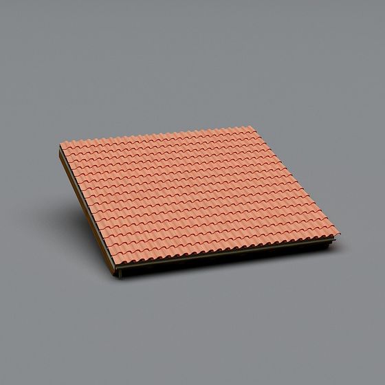 Modern Coral Colored Corrugated Roof 3D model