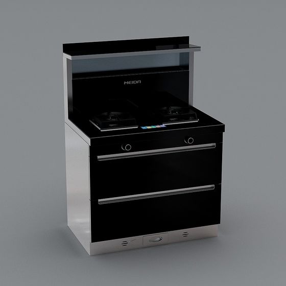Modern Integrated Stove 3D model