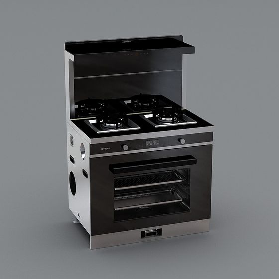 Modern Integrated Cooktop 3D Model for Contemporary Kitchens