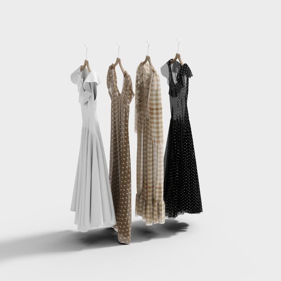 Elegant 3D Dress Collection for Fashion Projects