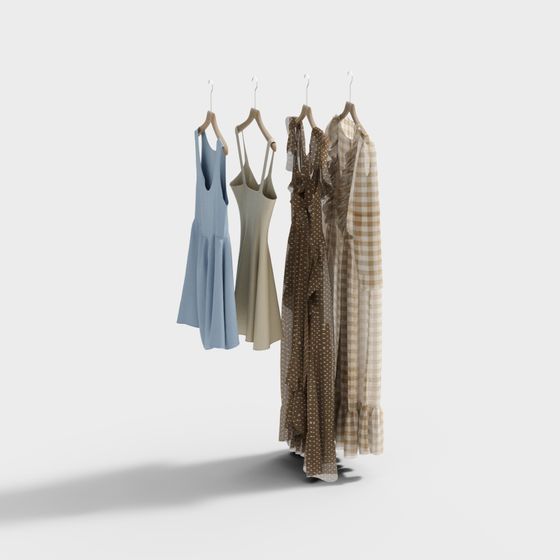 Elegant Hanging Dress 3D model for Stylish Interiors