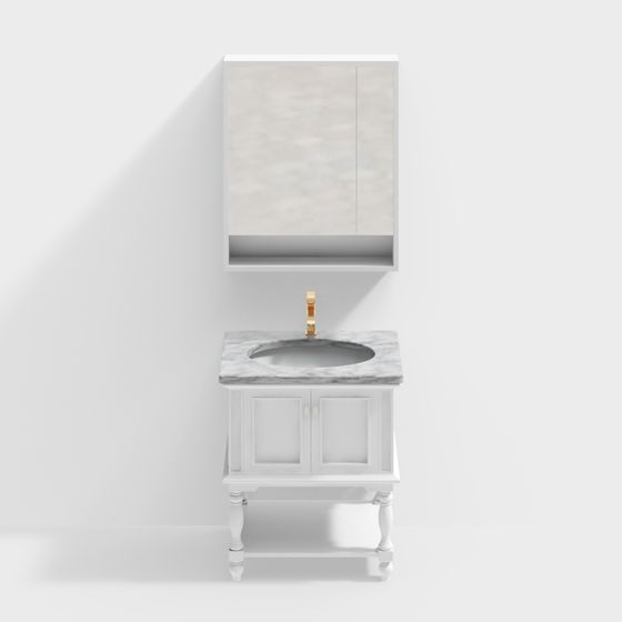 Elegant Bathroom Vanity 3D Model