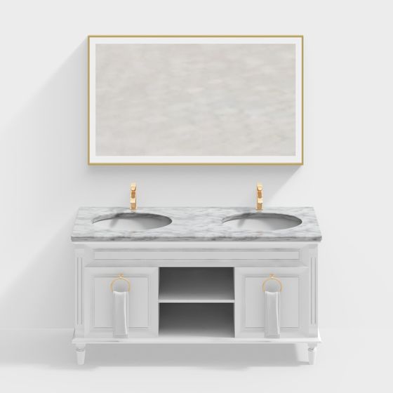 Elegant Bathroom Cabinet 3D model