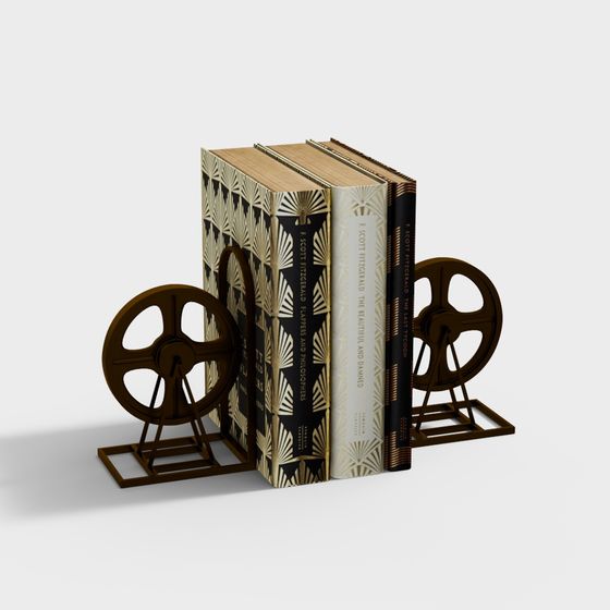 Art Deco Bookends 3D model for Elegant Interiors
