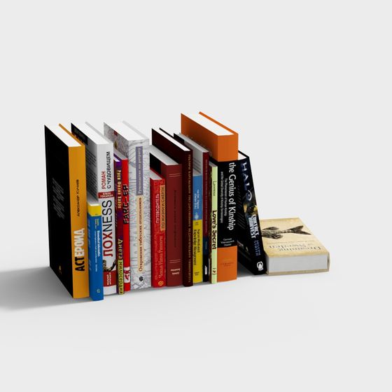 Detailed Bookshelf 3D model