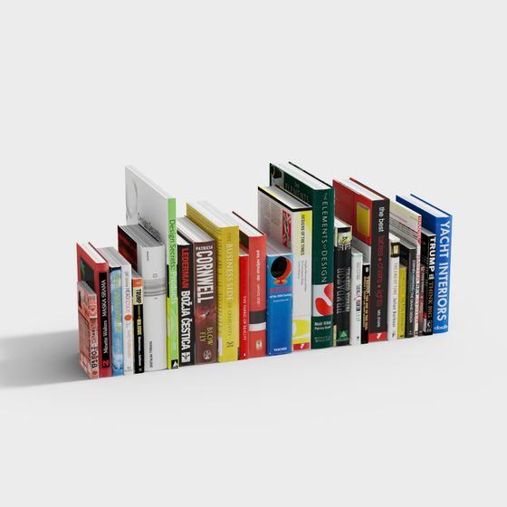 Creative Low Polygon Bookshelf 3D model