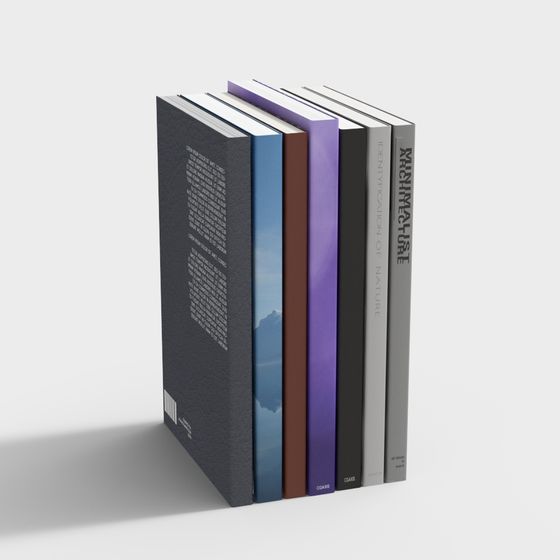 Colorful Book Stack 3D model