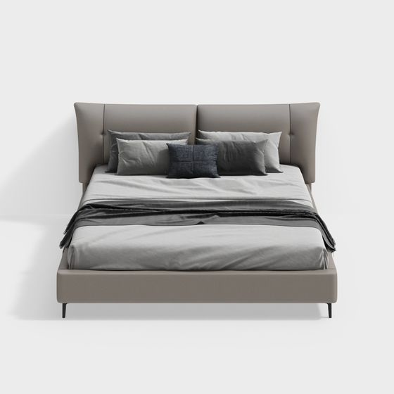 Modern Minimalist 3D Bed Model Design