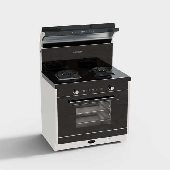 Contemporary Integrated Stove 3D Model for Kitchens