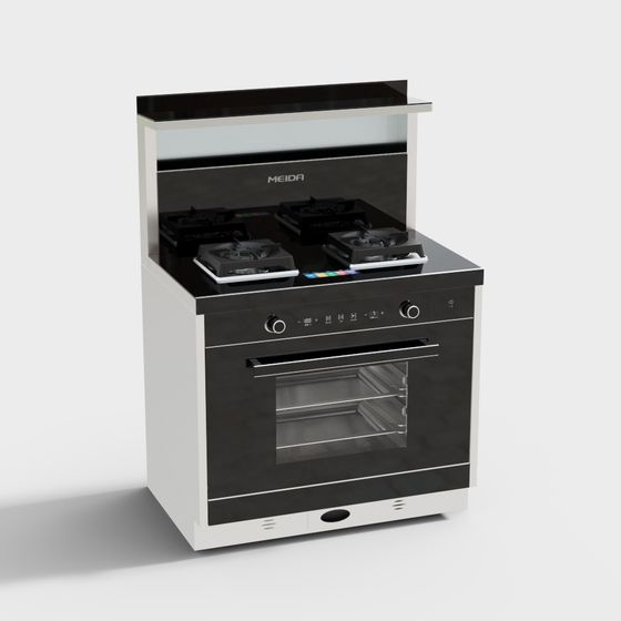 Stylish Integrated Kitchen Stove 3D model for Modern Spaces