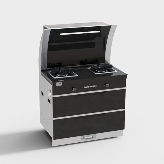 Sleek Gas Stove 3D model for Modern Kitchens