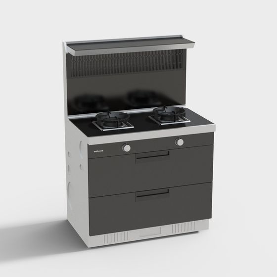 Modern Integrated Stove 3D model for Urban Kitchens