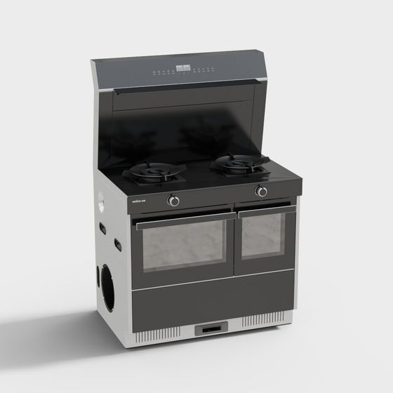 Stylish Gas Stove 3D model for Contemporary Kitchens
