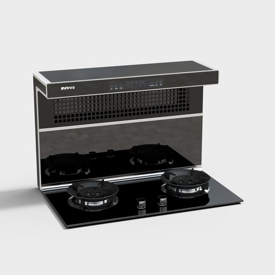 Sleek Gas Stove 3D model for Modern Kitchens