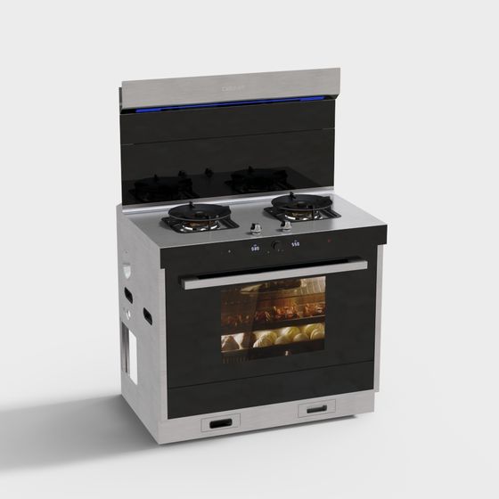 Sleek Modern Gas Stove 3D Model