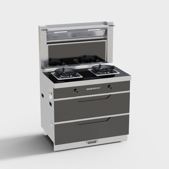 Elegant Gas Stove 3D model for Contemporary Homes