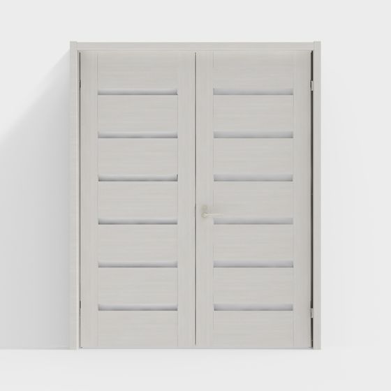 Wood Grain Double Door 3D model for Modern Spaces