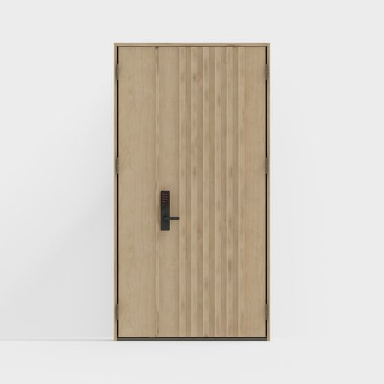 Elegant Low-Poly Wooden Door 3D model