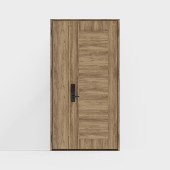 Elegant Minimalist Wooden Door 3D model