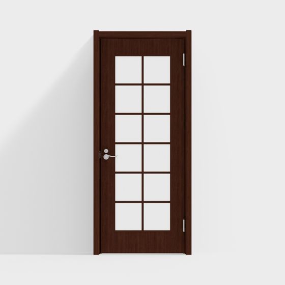 Wood Grain Glass Door 3D model for Modern Interiors