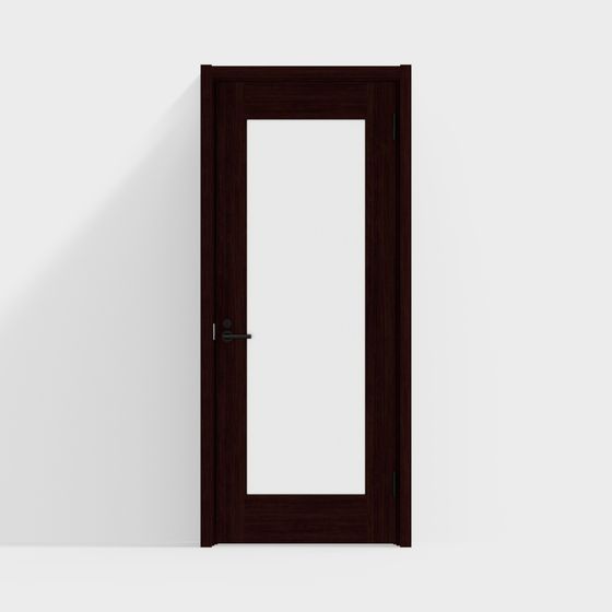 Glass Window Wooden Door 3D model