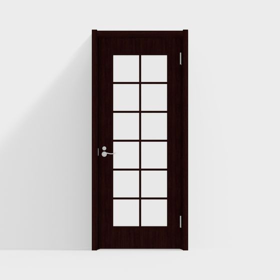 Wood Grain Glass Door 3D model