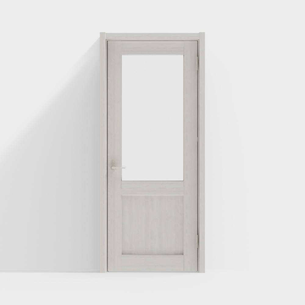 古典的なベージュの窓付きドア