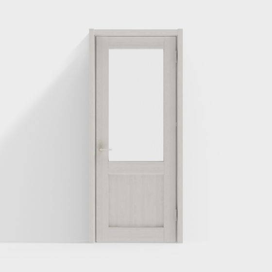 古典的なベージュの窓付きドア