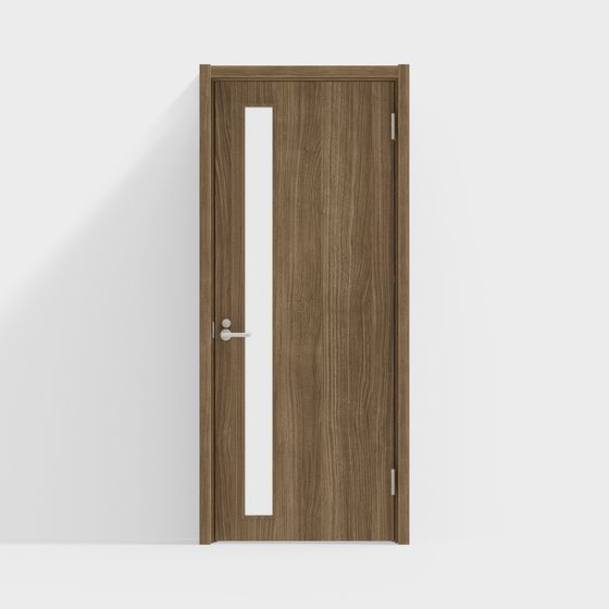 Stylish Wood Grain Glass Door 3D model