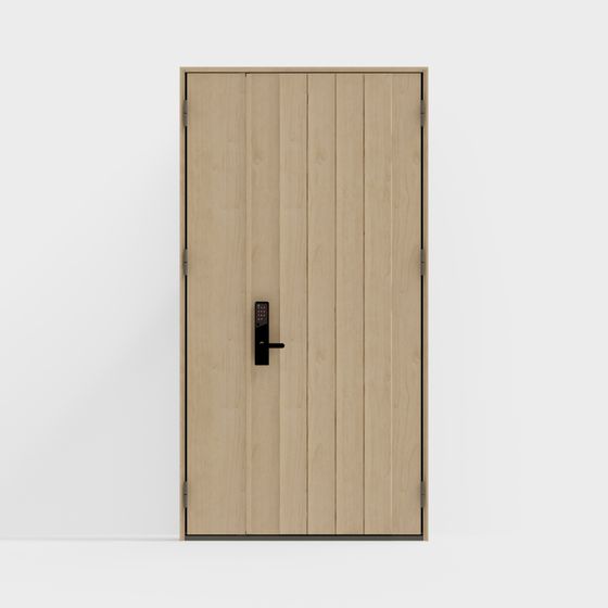 Smart Minimalist Wooden Door 3D model