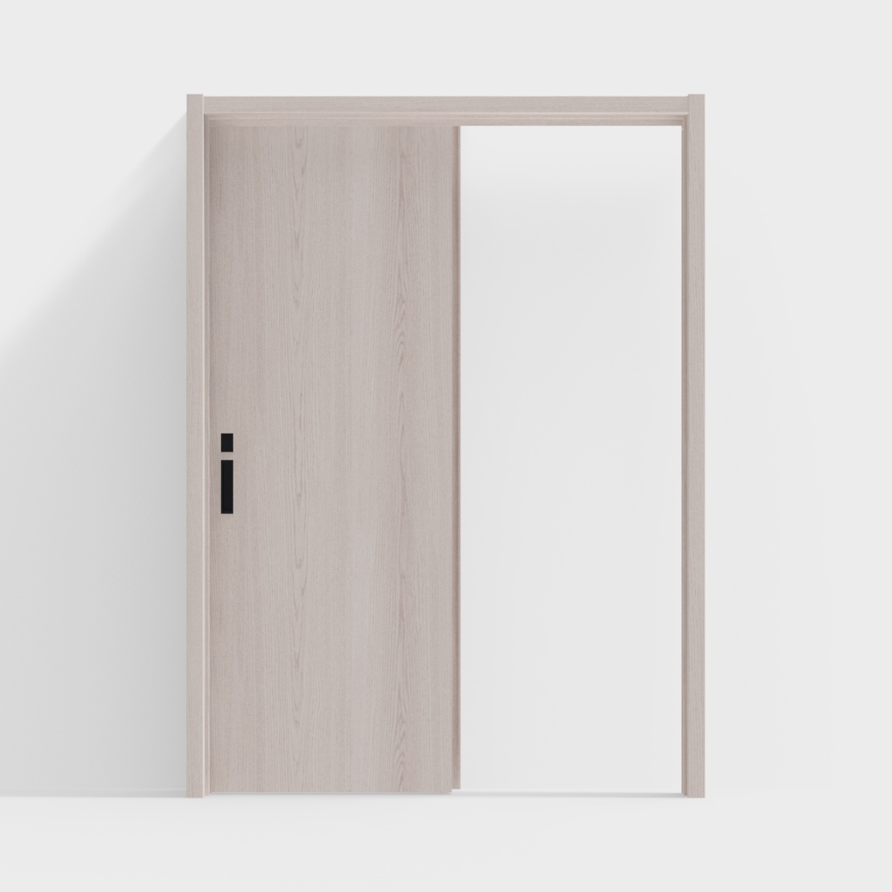 Porte intérieure en bois-porte simple coulissante-LAA-cendre rose clair DT