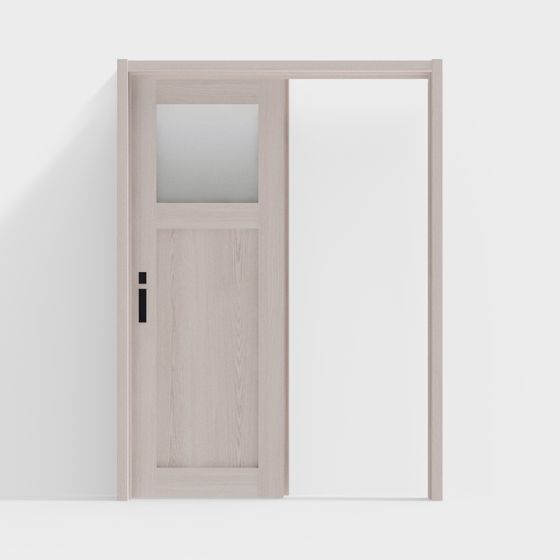 Porte en bois-porte intérieure-porte coulissante simple LGJ-DT rose clair en frêne