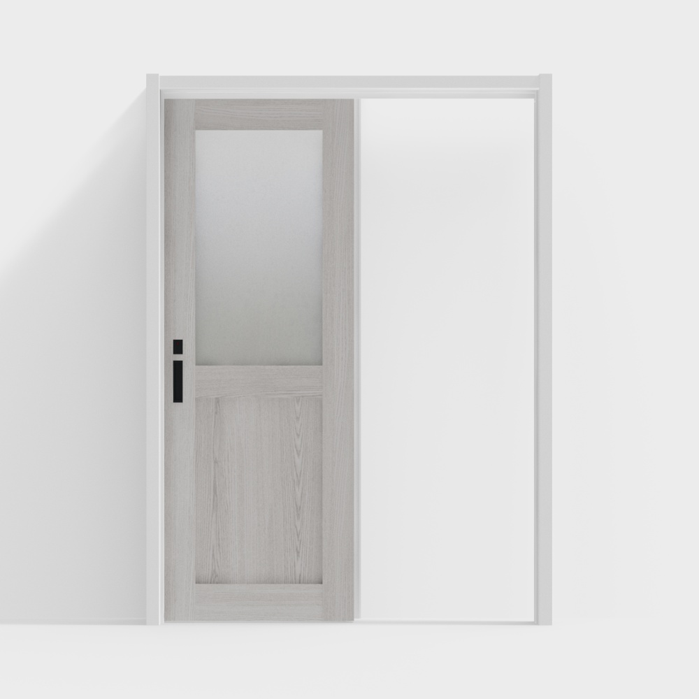 Wooden door-interior door-LGH single sliding door-DV ash light gray