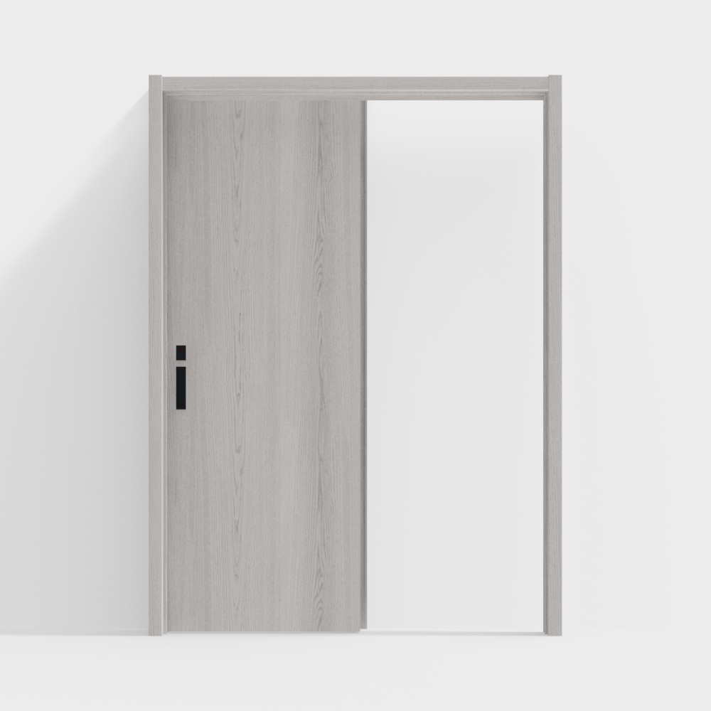 ประตูไม้-ประตูภายใน-LAA ประตูเลื่อนเดี่ยว-DV สีเทาอ่อน