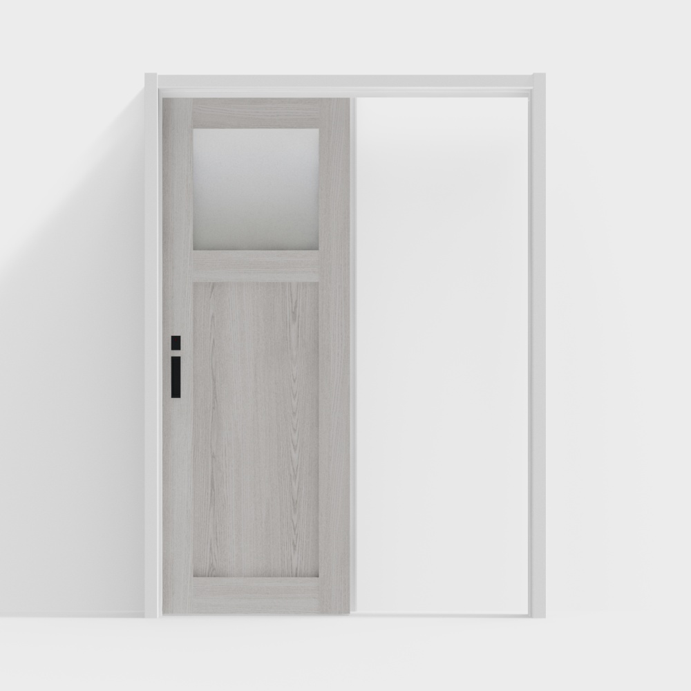 Wooden door-interior door-LGJ single sliding door-DV ash light gray