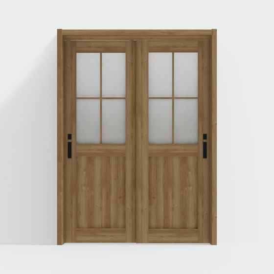 Stylish French Inspired Double Door 3D model