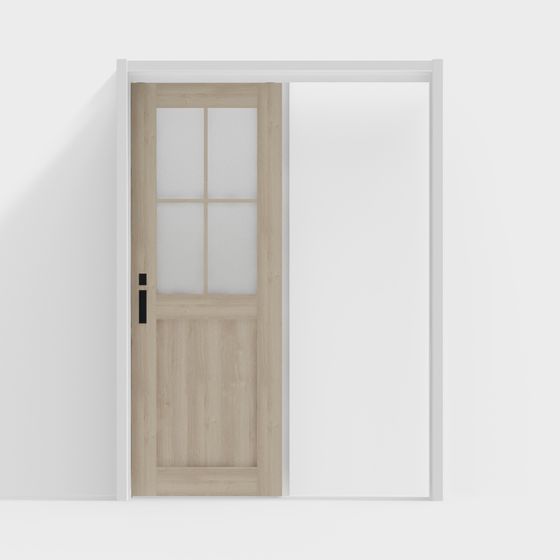 Stylish Low-Poly Sliding Door 3D Model
