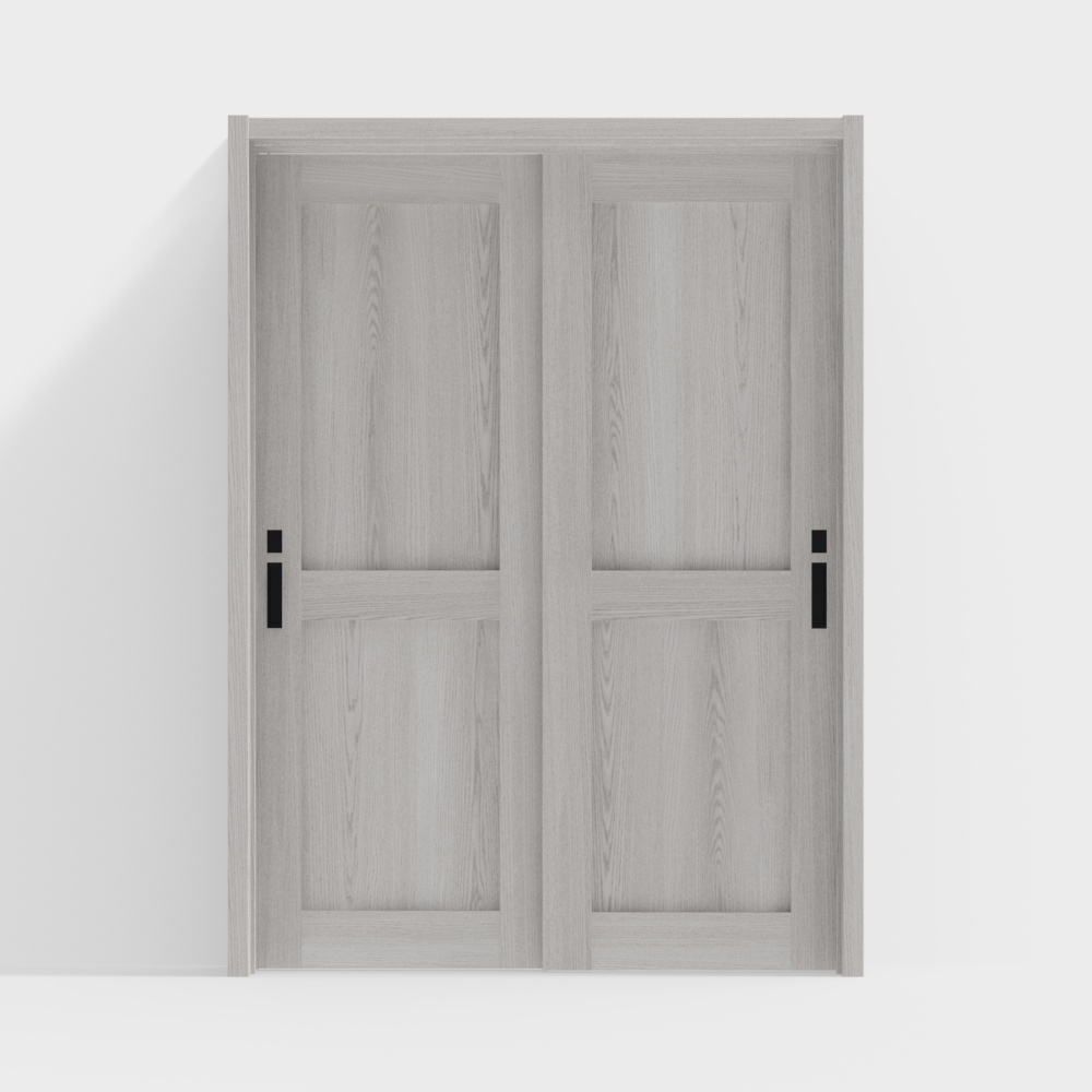 Wooden Doors - Interior Doors - LAH Double Sliding Doors - DV Ash Light Gray
