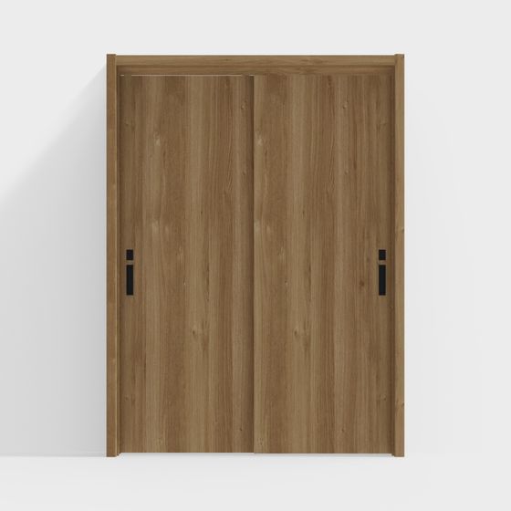 Elegant Wooden Sliding Door 3D model for Creative Spaces