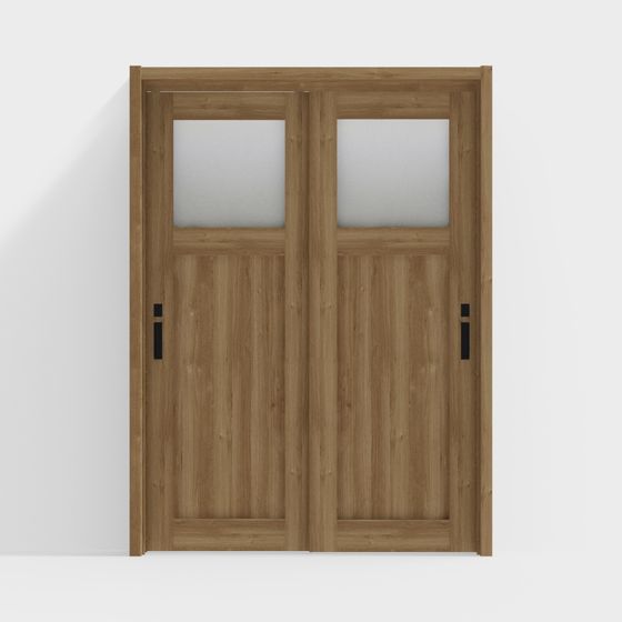 Stunning Double Door 3D model with Minimalist and Classic Elements