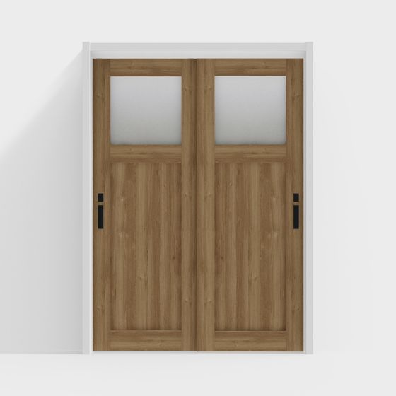 Stunning Double Door 3D Model with Modern Minimalism
