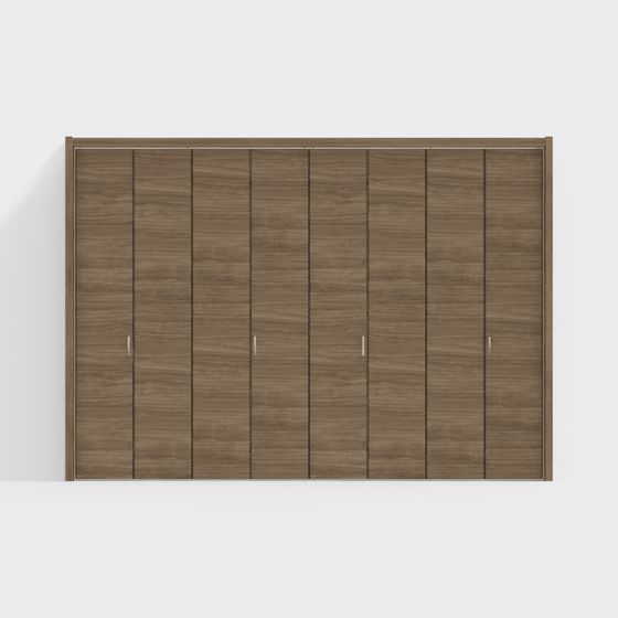 Stylish Six-Door Wardrobe 3D model