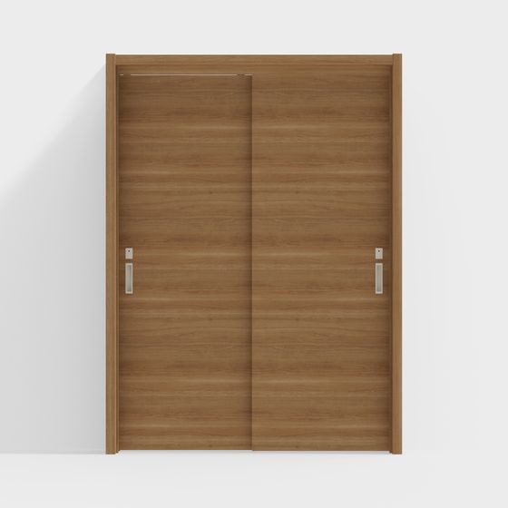 Sleek Low-Poly Sliding Door 3D model