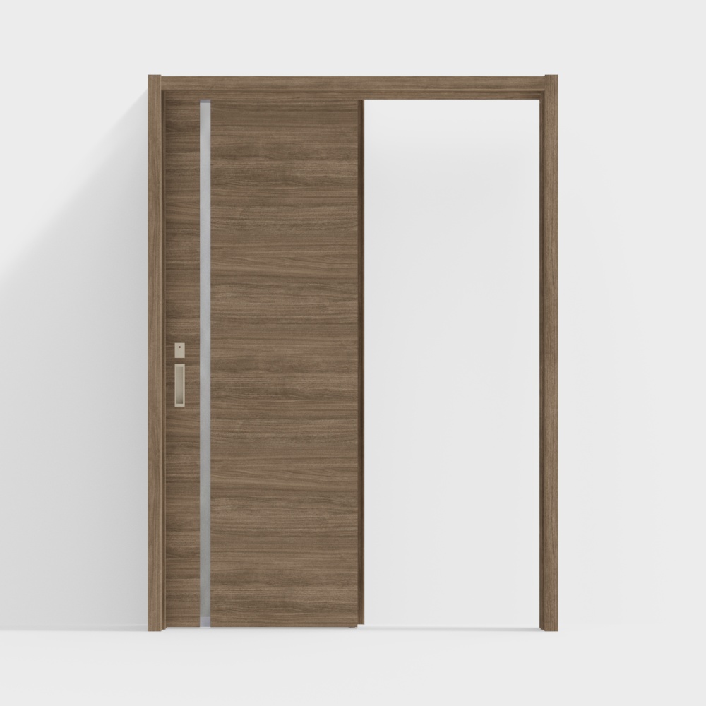 木製ドア-室内ドア-LGLシングルスライディングドア-DZコーヒーウォルナット色-