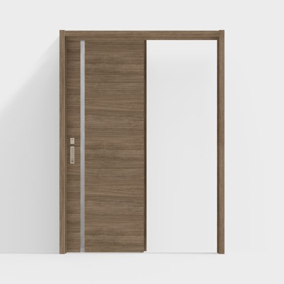 木製ドア-室内ドア-LGLシングルスライディングドア-DZコーヒーウォルナット色-