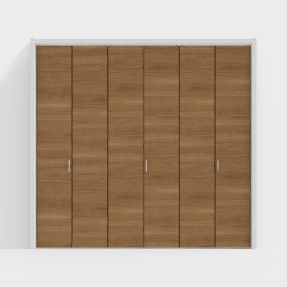 Wooden Sliding Door 3D model for Modern Interiors