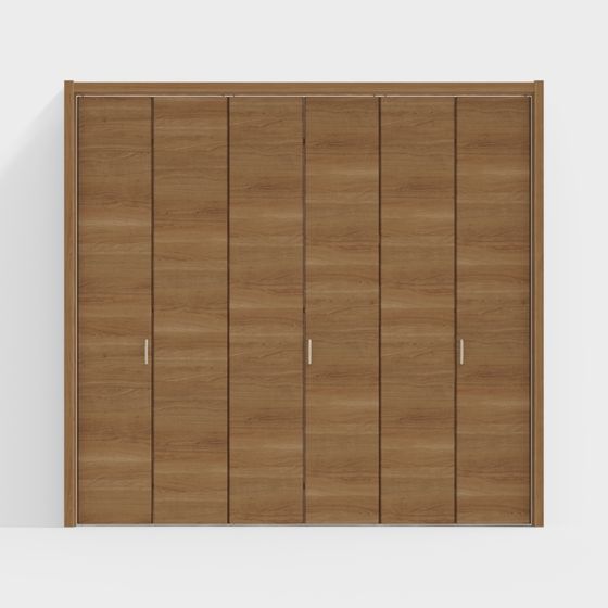 Brown Modern Folding Door 3D Model for Indoor Use