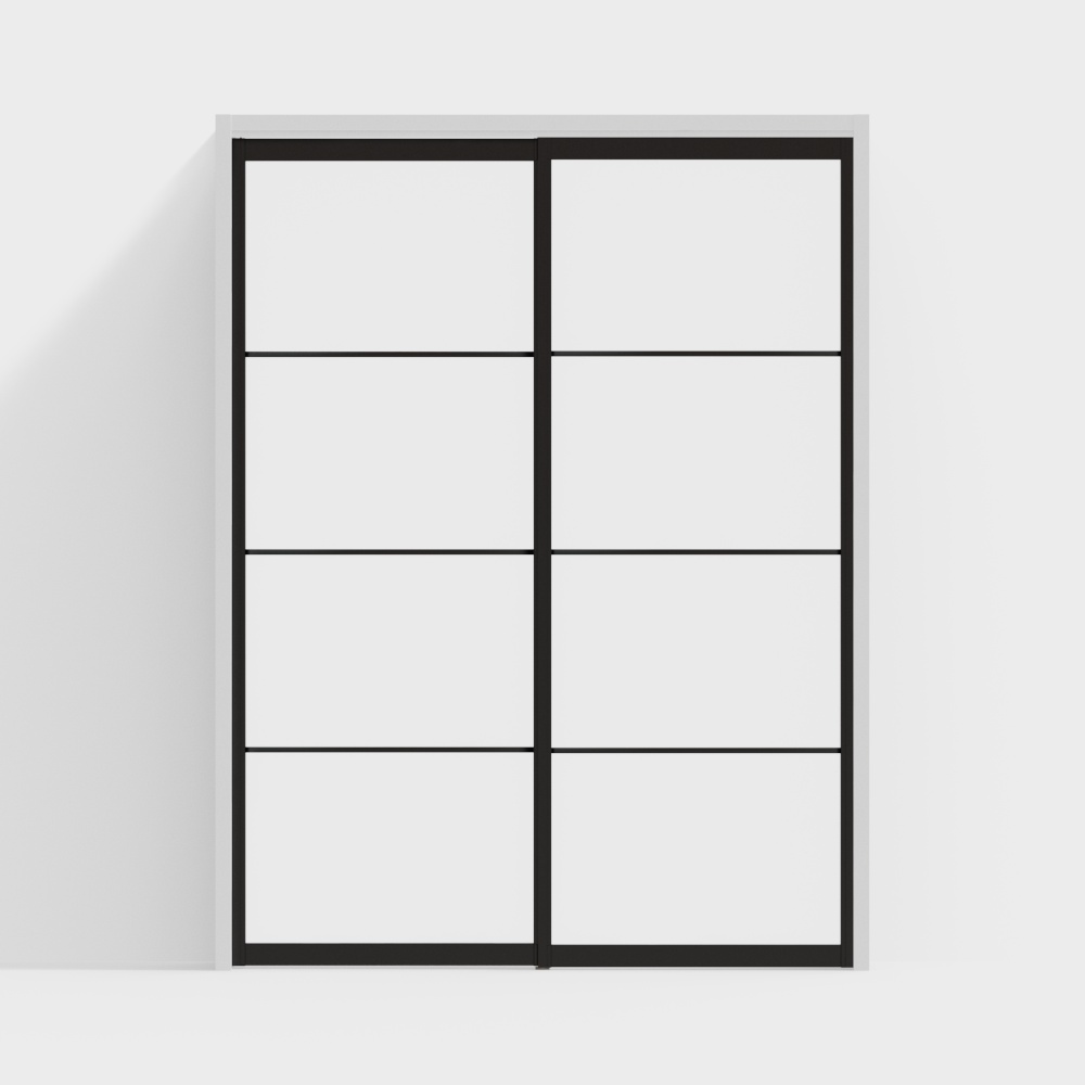 modern black glass double door