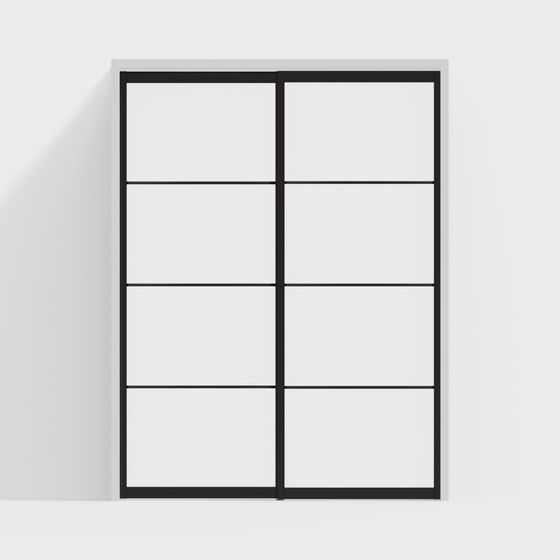 Stylish Glass Sliding Door 3D model